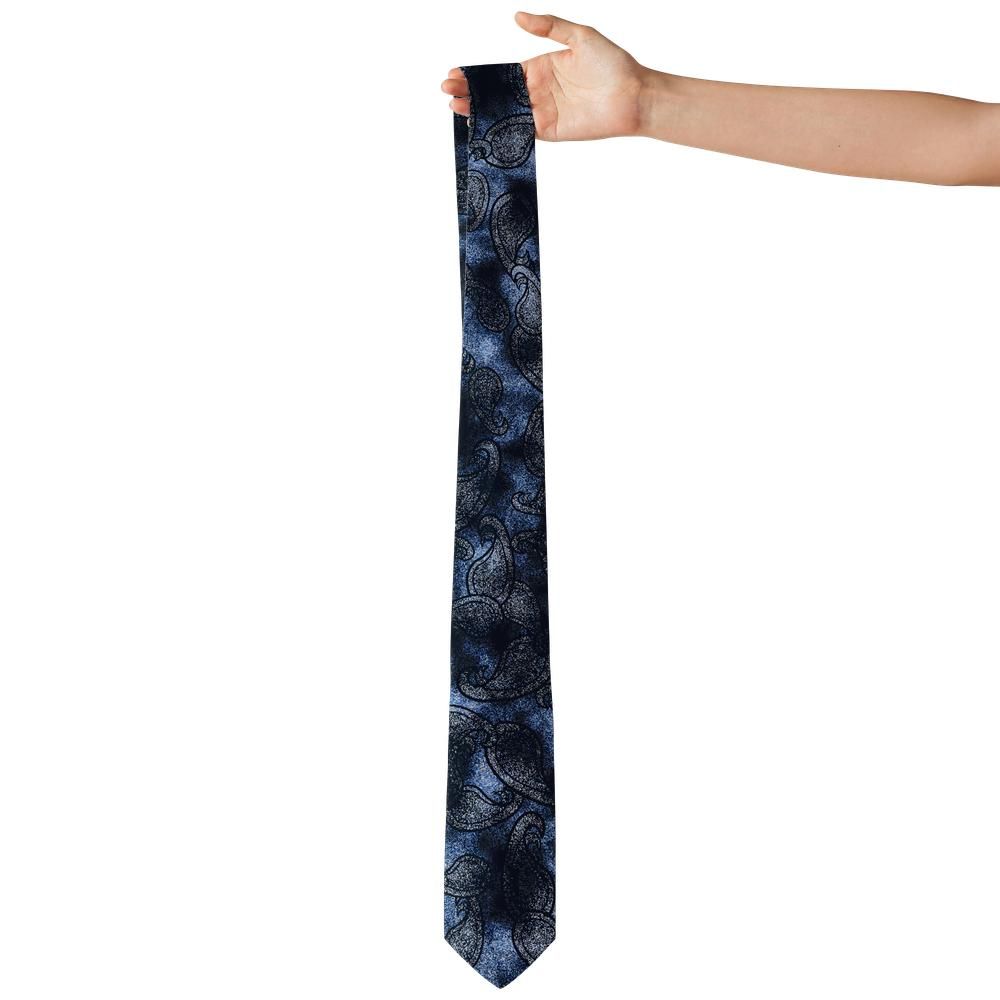 Ashcombe - Sapphire Noir Paisley Tie – Midnight Salon