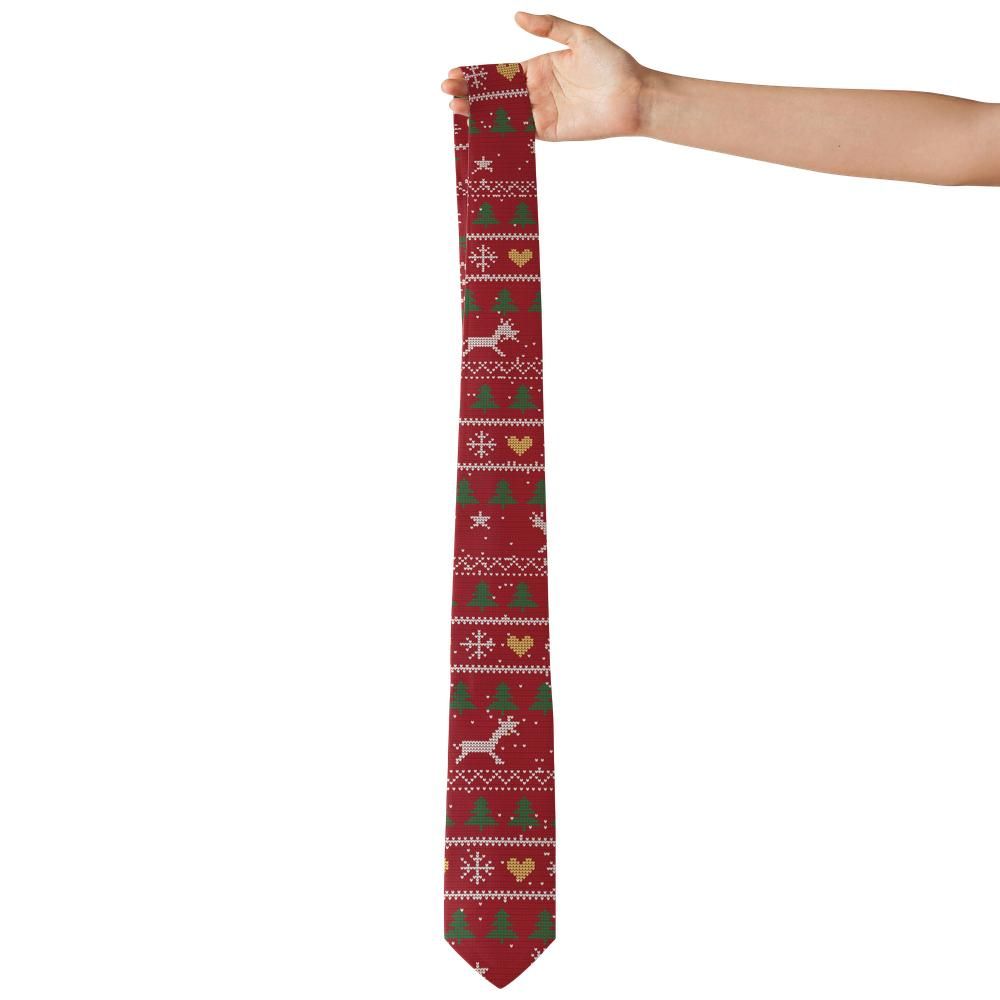 Lerche - Red Christmas Sweater Knit Tie – Holiday Cheer