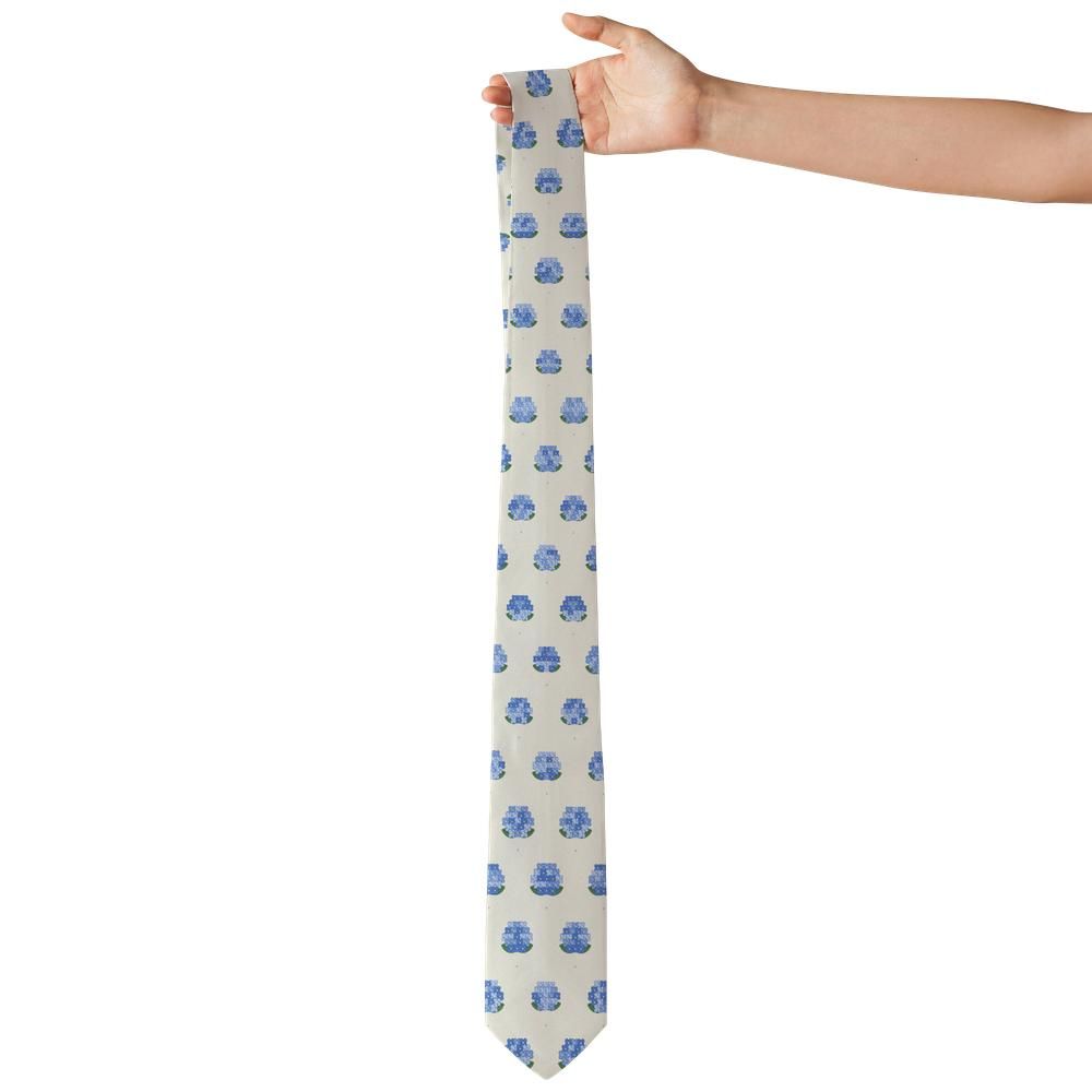 Lynden - Cream & Blue Hydrangea Tie – Summer Border