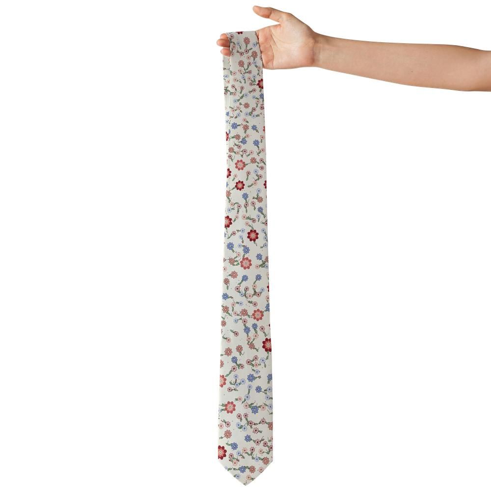 Ahlefeldt - Ivory & Red Chintz Floral Tie – Cottage Parlour