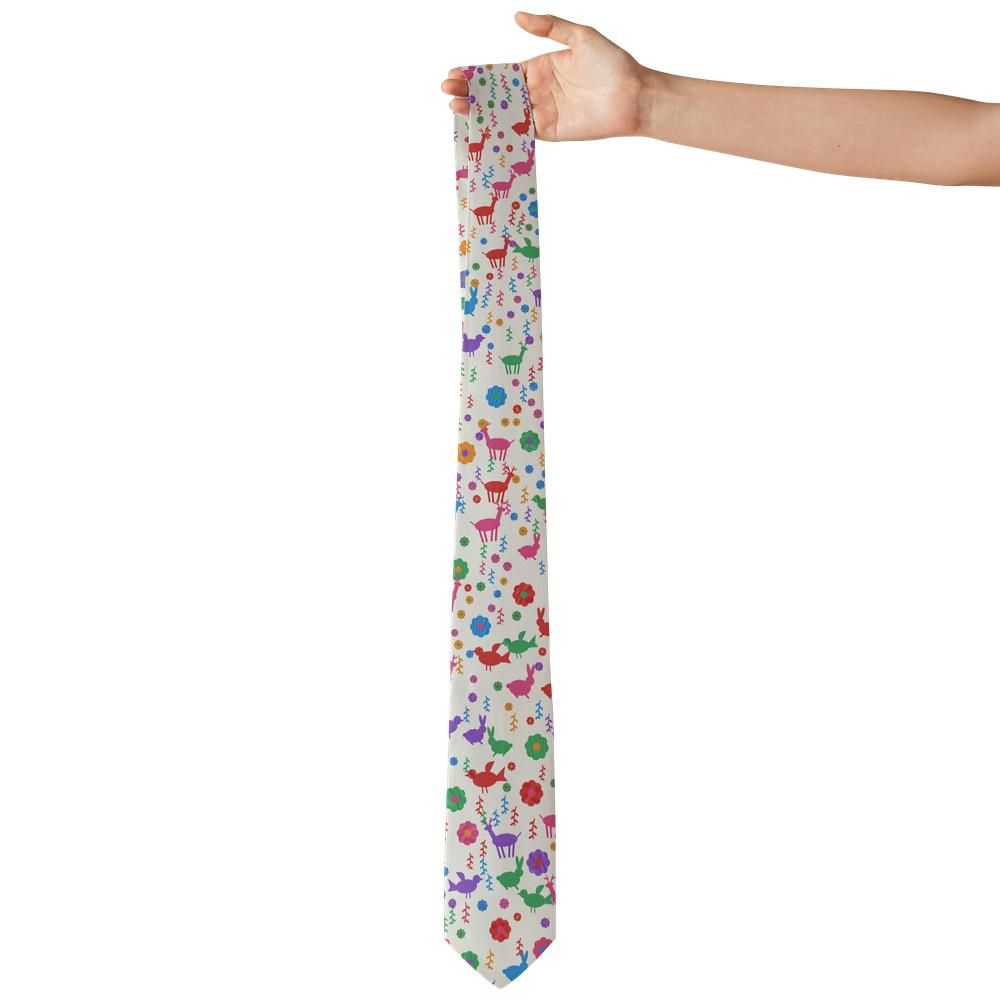 Skram - Multicolor Otomi Embroidery Tie – Tenango Fiesta
