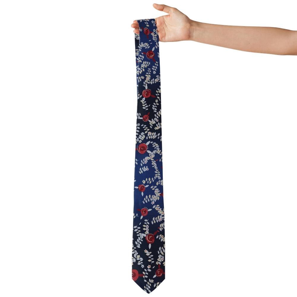 Clary - Navy & Ivory Ombre Floral Tie – Spa Promenade