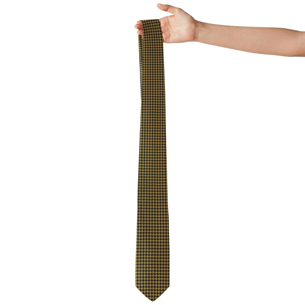 Montferrat - Black & Gold Houndstooth Tie – Gilded Gala