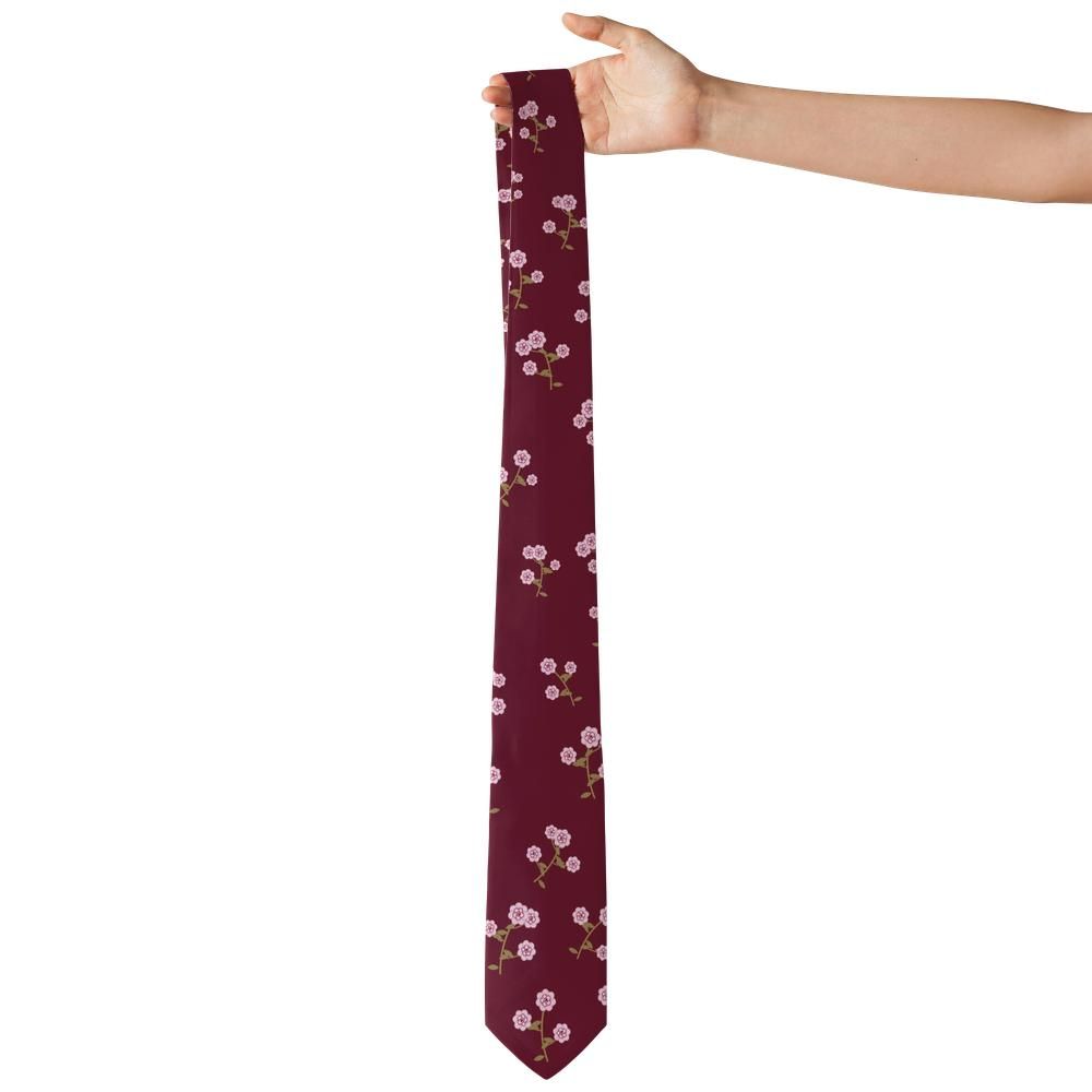 d'Aligre - Burgundy & Blush Rose Floral Tie – Chancellor's Garden
