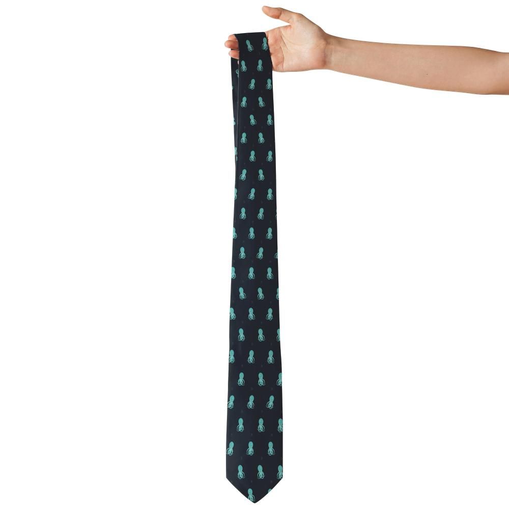 Tromp - Charcoal & Aqua Octopus Tie – Deep Sea Wit