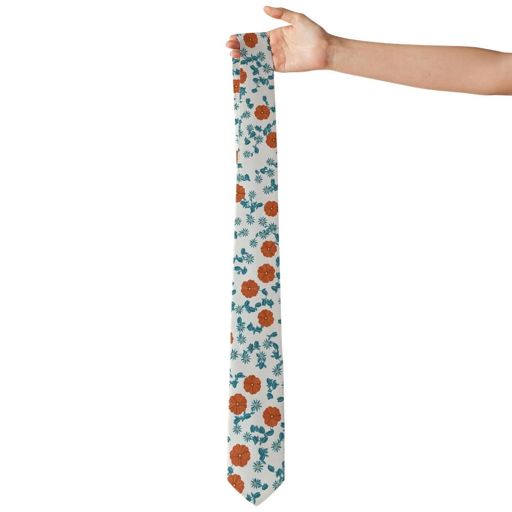 Moltke - Ivory & Rust Poppy Vine Floral Tie – Autumn Terrace