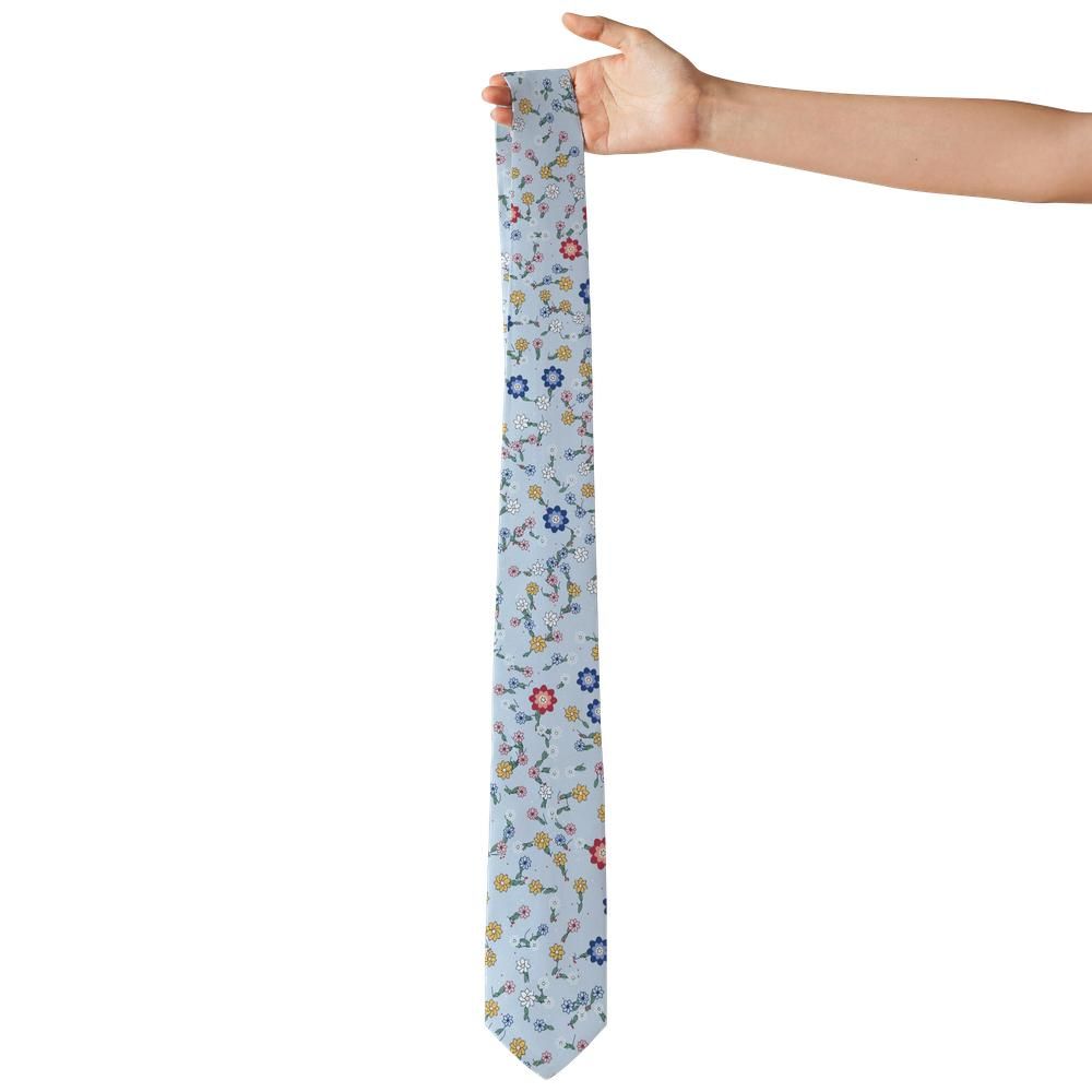 Ahlefeldt - Sky Blue & Red Chintz Floral Tie – Seaside Cottage