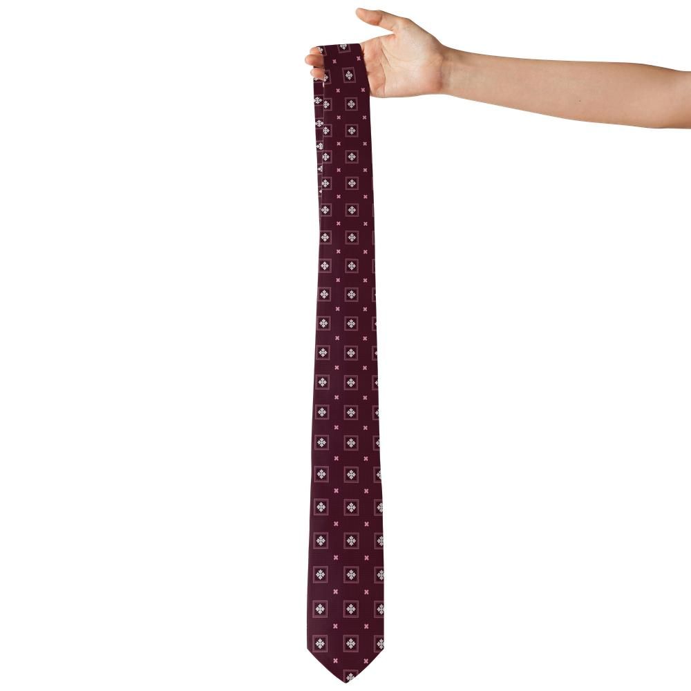 Egerton - Burgundy & Silver Geometric Motif Tie – Ashridge Evening