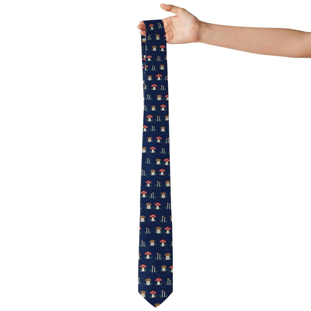 Hvitfeldt - Navy & Red Mushroom Tie – Woodland Night Walk