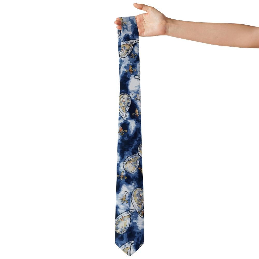Borromeo - Indigo & Ivory Watercolour Paisley Tie – Lakeside Mist
