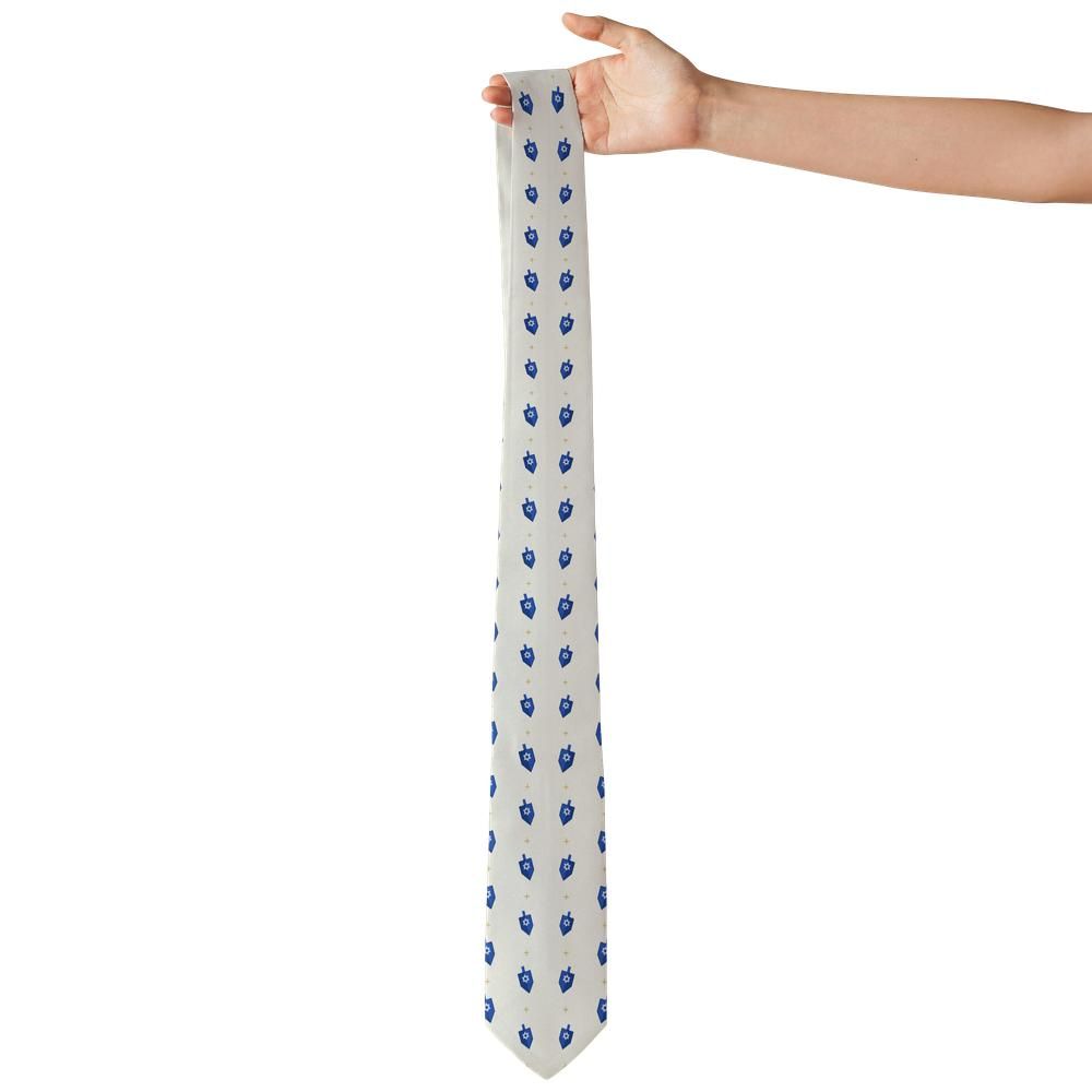 Hamilton - Ivory & Blue Dreidel Tie – Spin to Win
