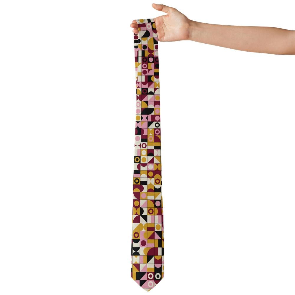 Dyre - Burgundy & Pink Bauhaus Tie – Gallery Night