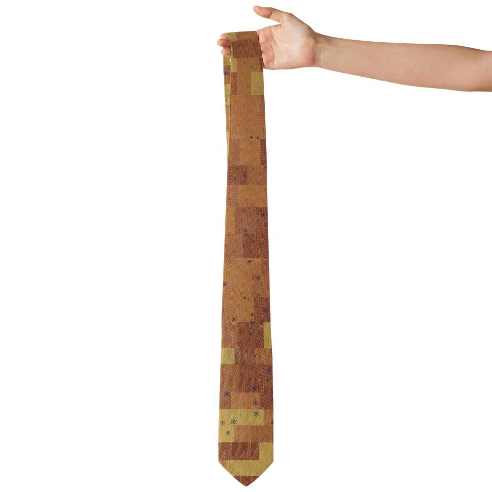 Lange - Rust & Saffron Kantha Stitch Tie – Monsoon Harvest