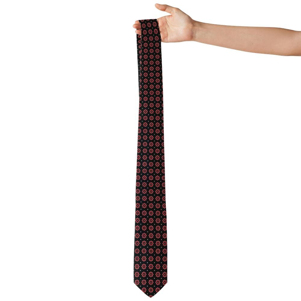 Kruse - Black & Red Ajrakh Block Print Tie – Kutch Ember