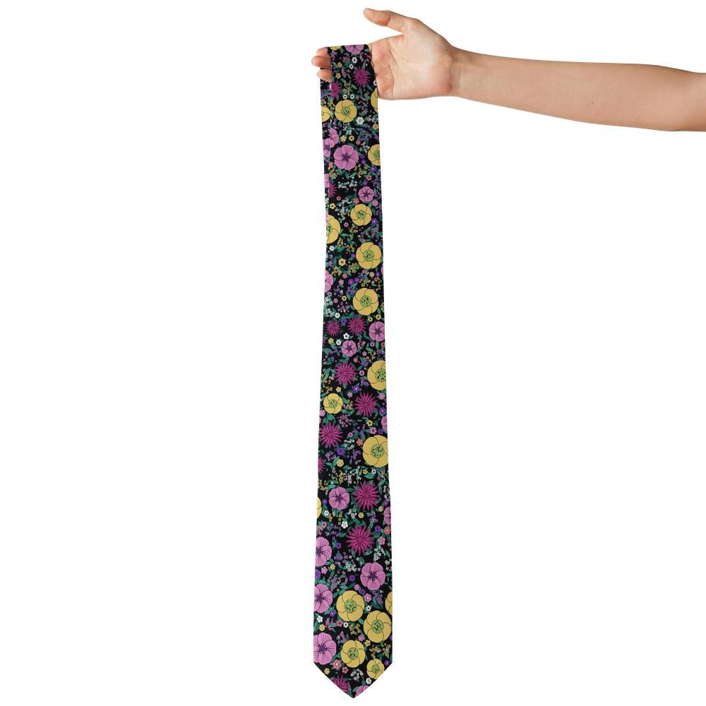 Schimmelmann - Black & Fuchsia Blooming Garden Tie – Midnight Bloom