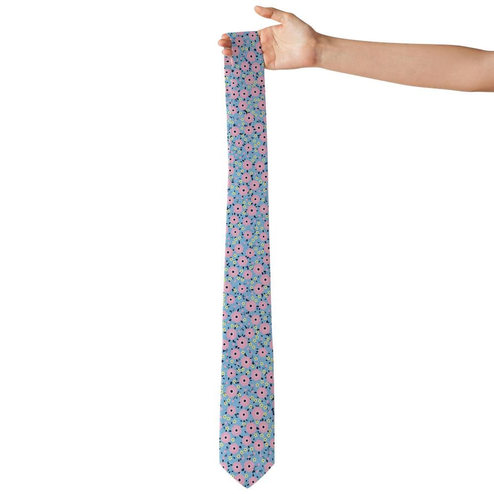 Karolyi - Sky Blue & Pink Meadow Blossom Tie – April Breeze