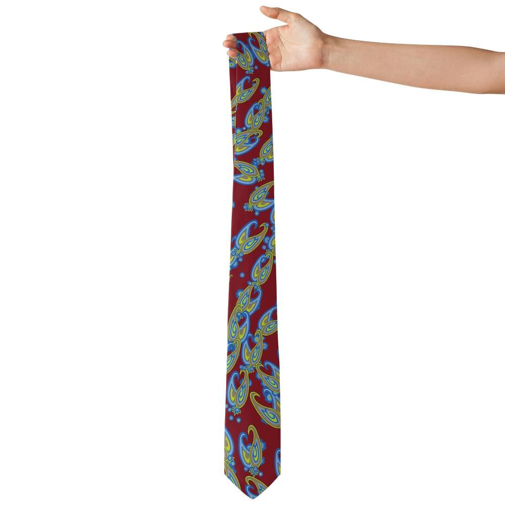 Martinengo - Red & Lime Crowned Paisley Tie – Brescian Festa