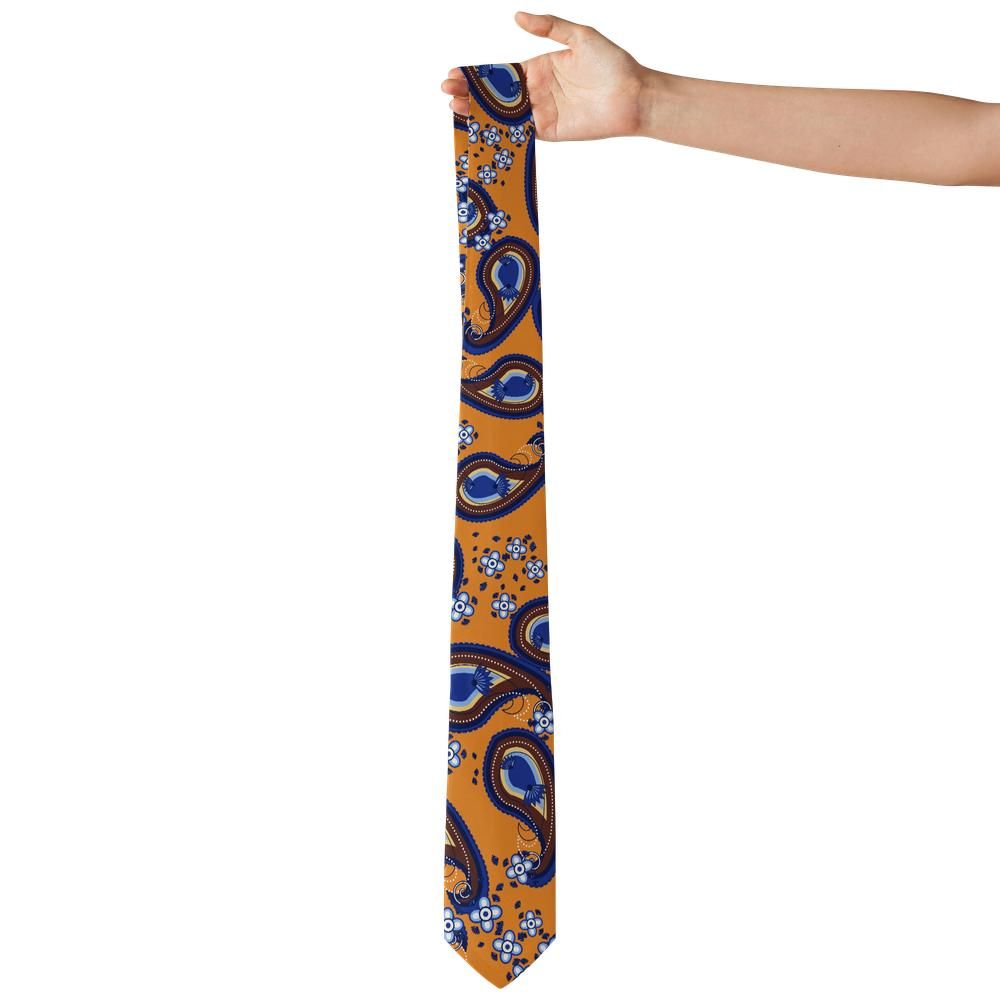 Brivio - Tangerine & Sapphire Paisley Tie – Lombard Summer