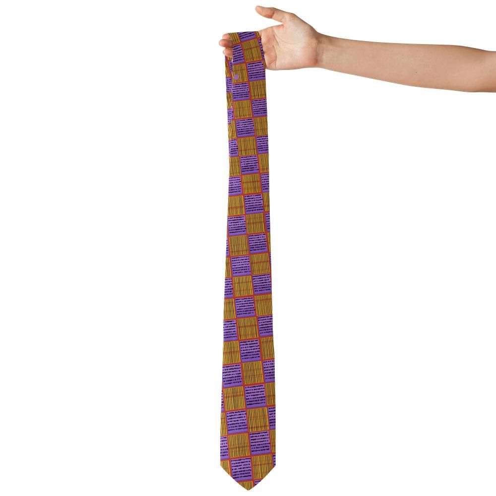 Lubomirski - Violet & Saffron Basketweave Check Tie – Lancut Salon