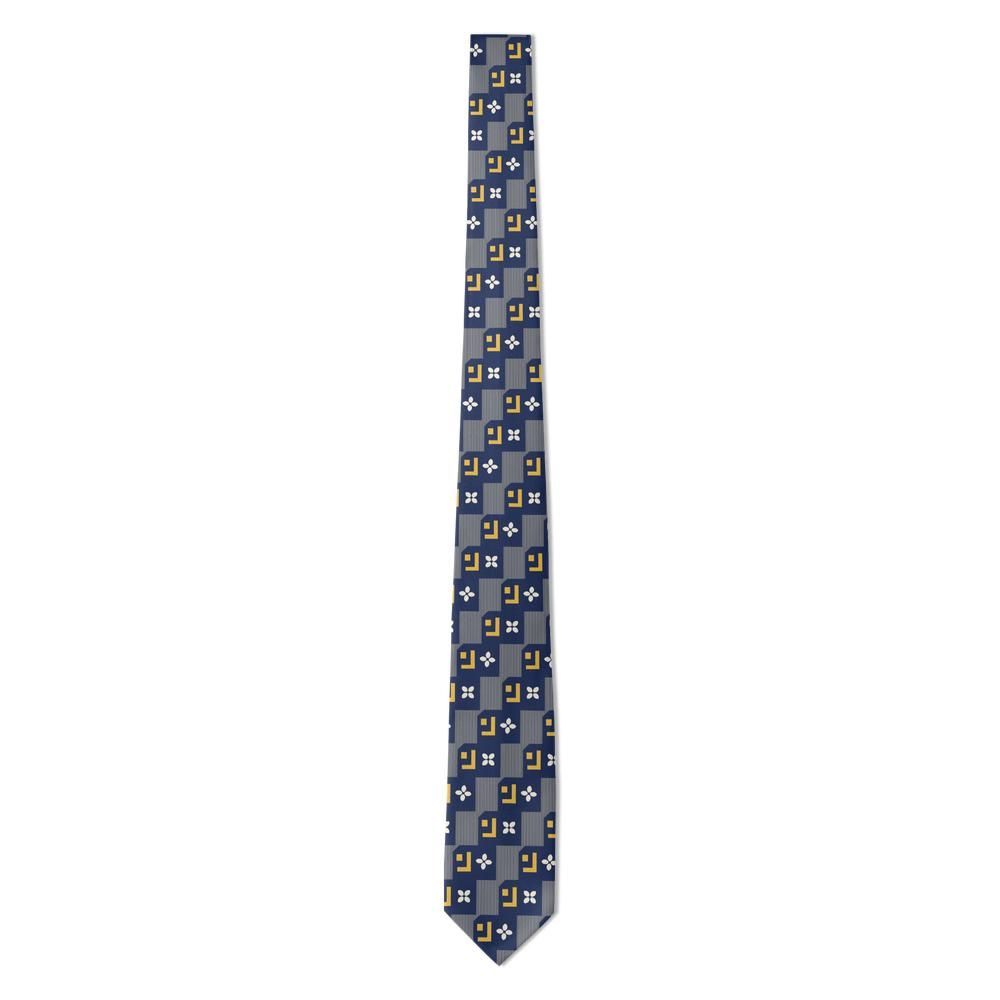 Kolowrat - Navy & Gold Stepped Geometric Tie – Vltava Evening