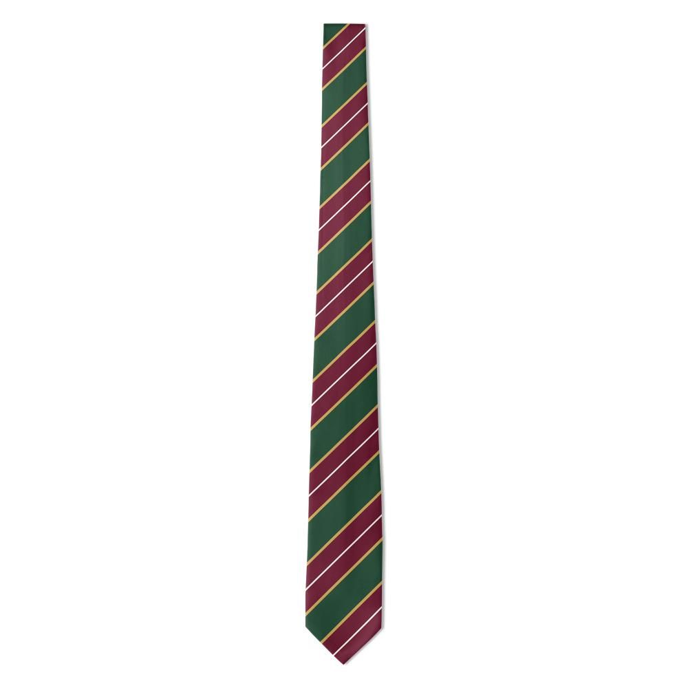 Villeroy - Forest Green & Burgundy Regimental Stripe Tie – Heritage Stripes with Country Polish