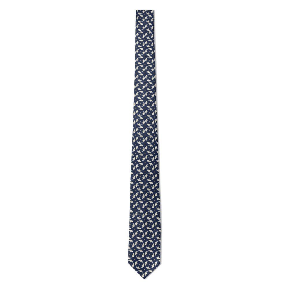 Frangipani - Navy & Ivory Pelta Mosaic Tie – Pompeian Floor Artistry