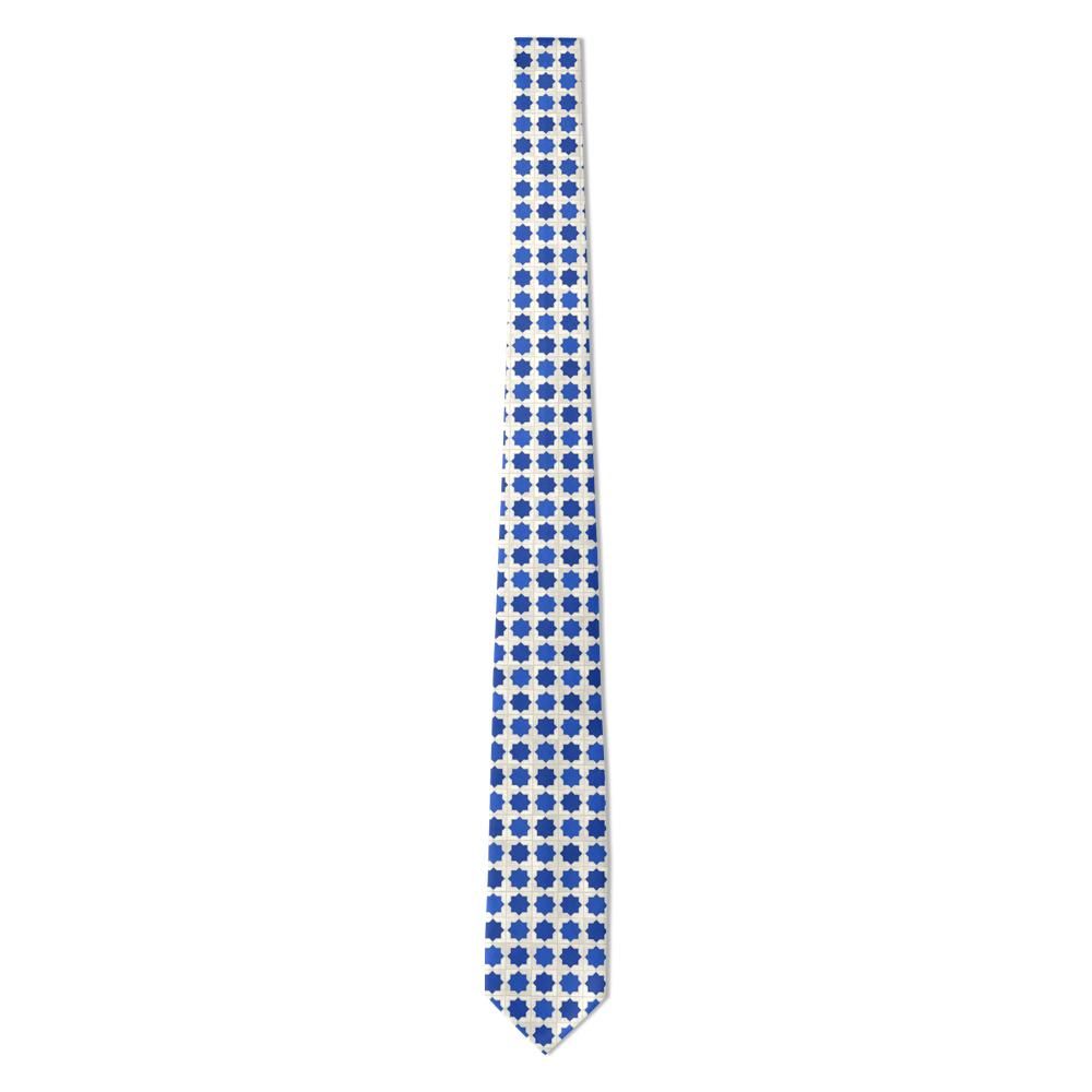 Kaalund - Cobalt & Ivory Zellige Tile Tie – Marrakech Blue