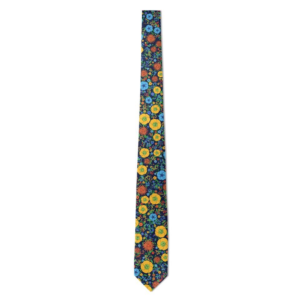 Schimmelmann - Navy & Multicolor Blooming Garden Tie – Summer Border