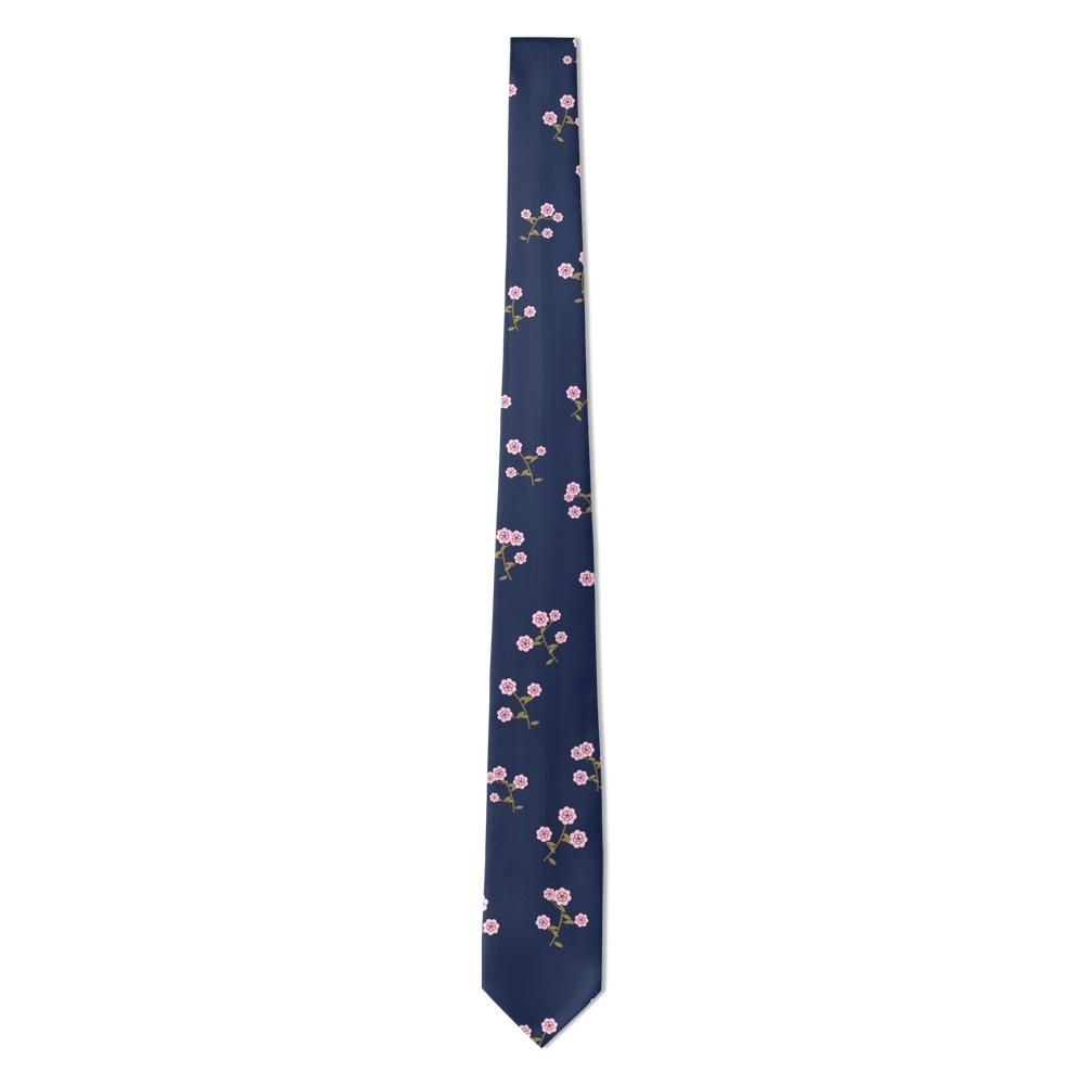 d'Aligre - Navy & Blush Rose Floral Tie – Parisian Twilight
