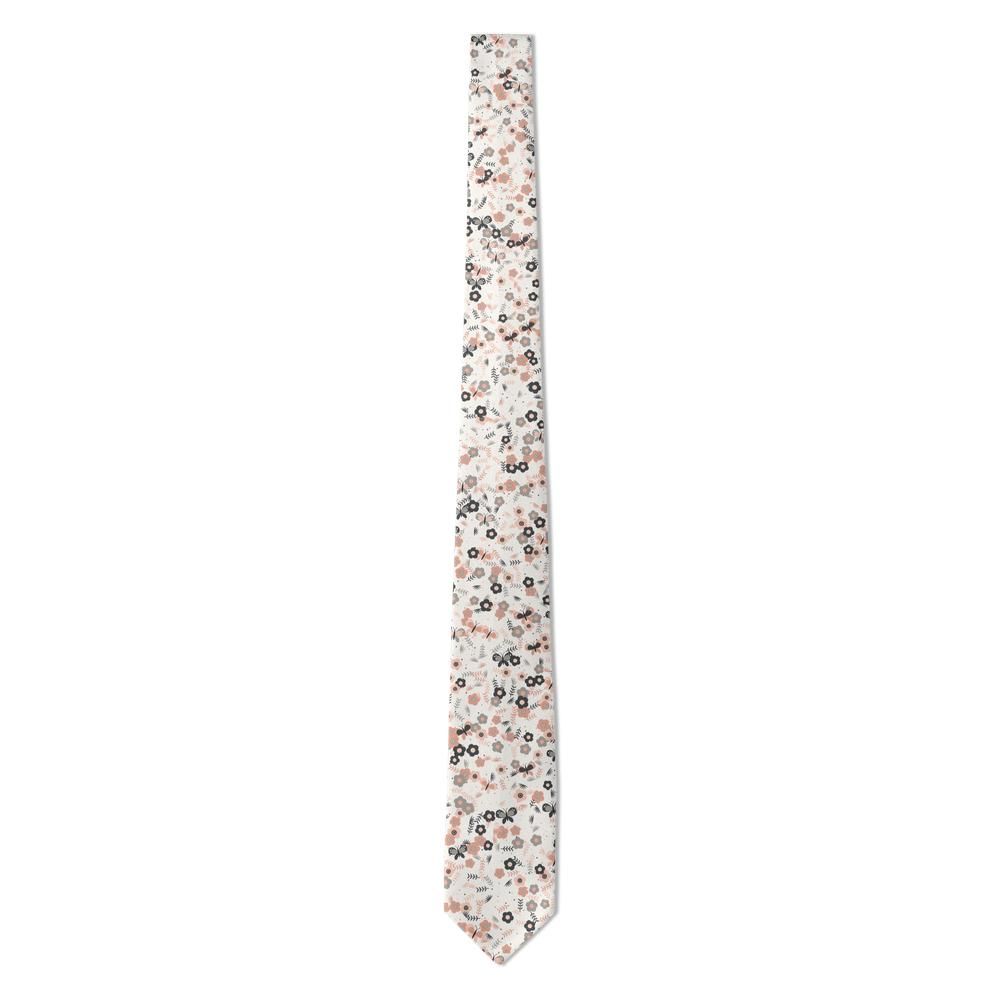 Friis - Ivory & Blush Butterfly Meadow Tie – Spring Flutter