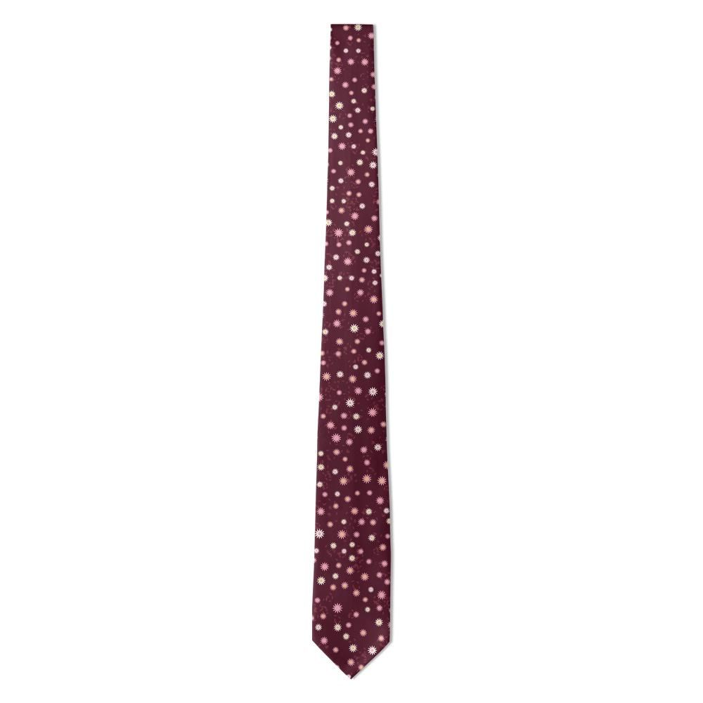 Osuna - Burgundy & Pink Daisy Vine Tie – Andalusian Night