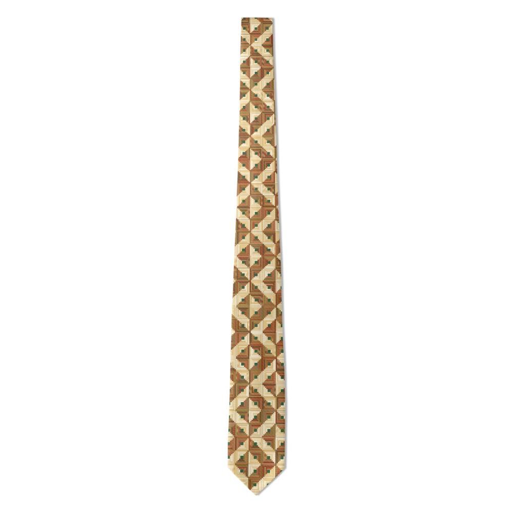 Rosenvinge - Rust & Mustard Log Cabin Quilt Tie – Harvest Barn