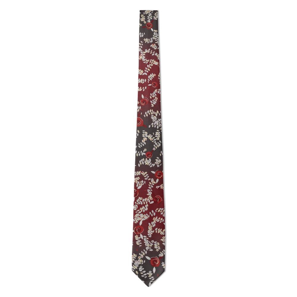 Clary - Burgundy & Silver Ombre Floral Tie – Teplice Evening