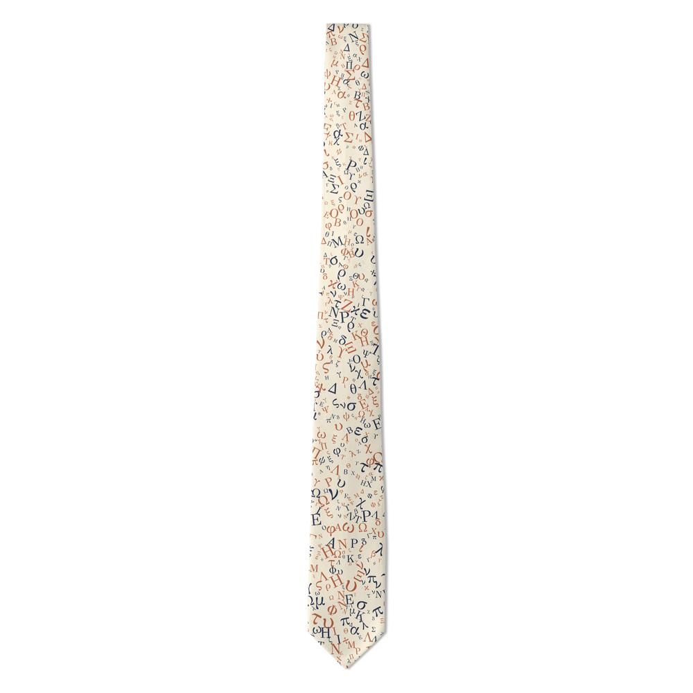 Raczynski - Cream Greek Letters Tie – Agora Morning