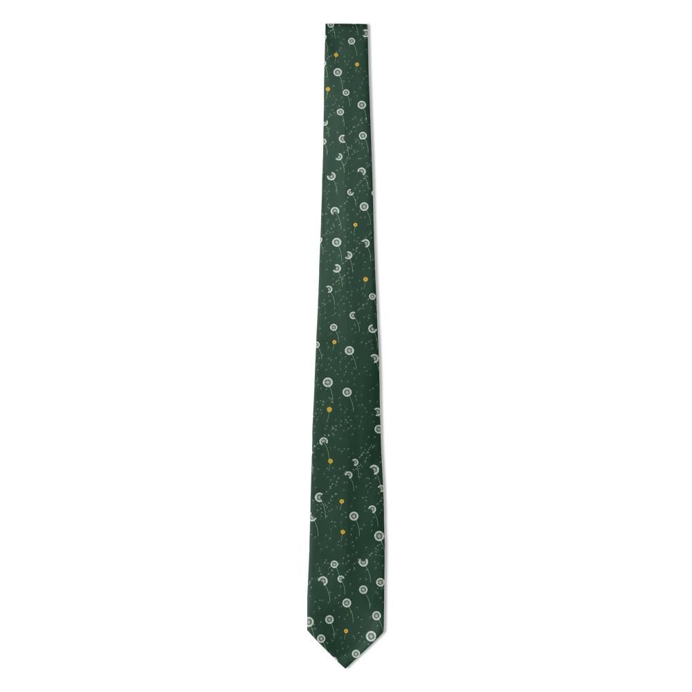 Lichnowsky - Forest Green Dandelion Clock Tie – Drifting Seeds on a Woodland Ground