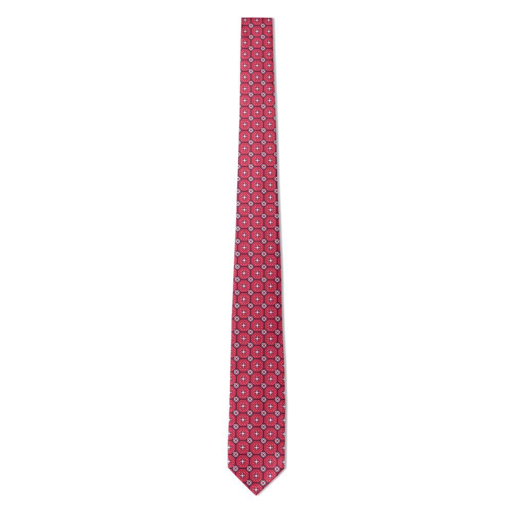 Rochechouart-Mortemart - Red Floral Mosaic Tie – Palace Courtyard