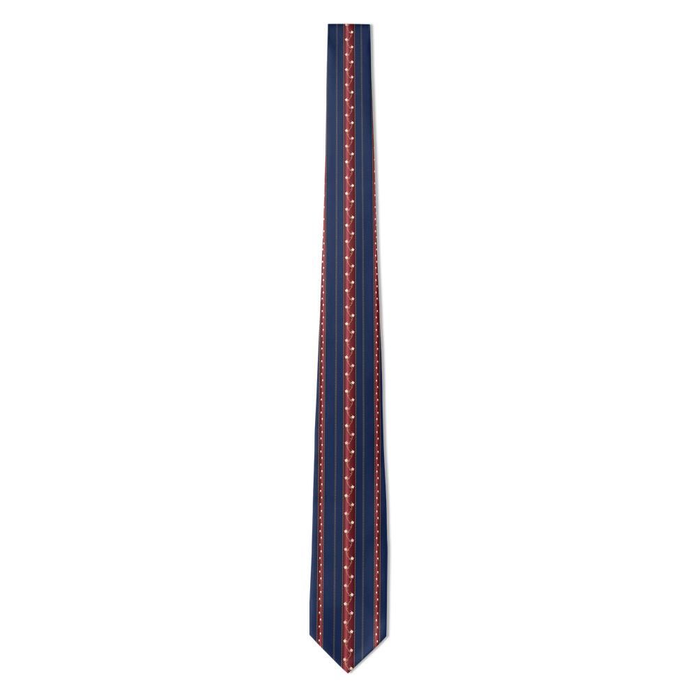 Keglevich - Navy & Burgundy Embroidered Stripe Tie – Court Garden