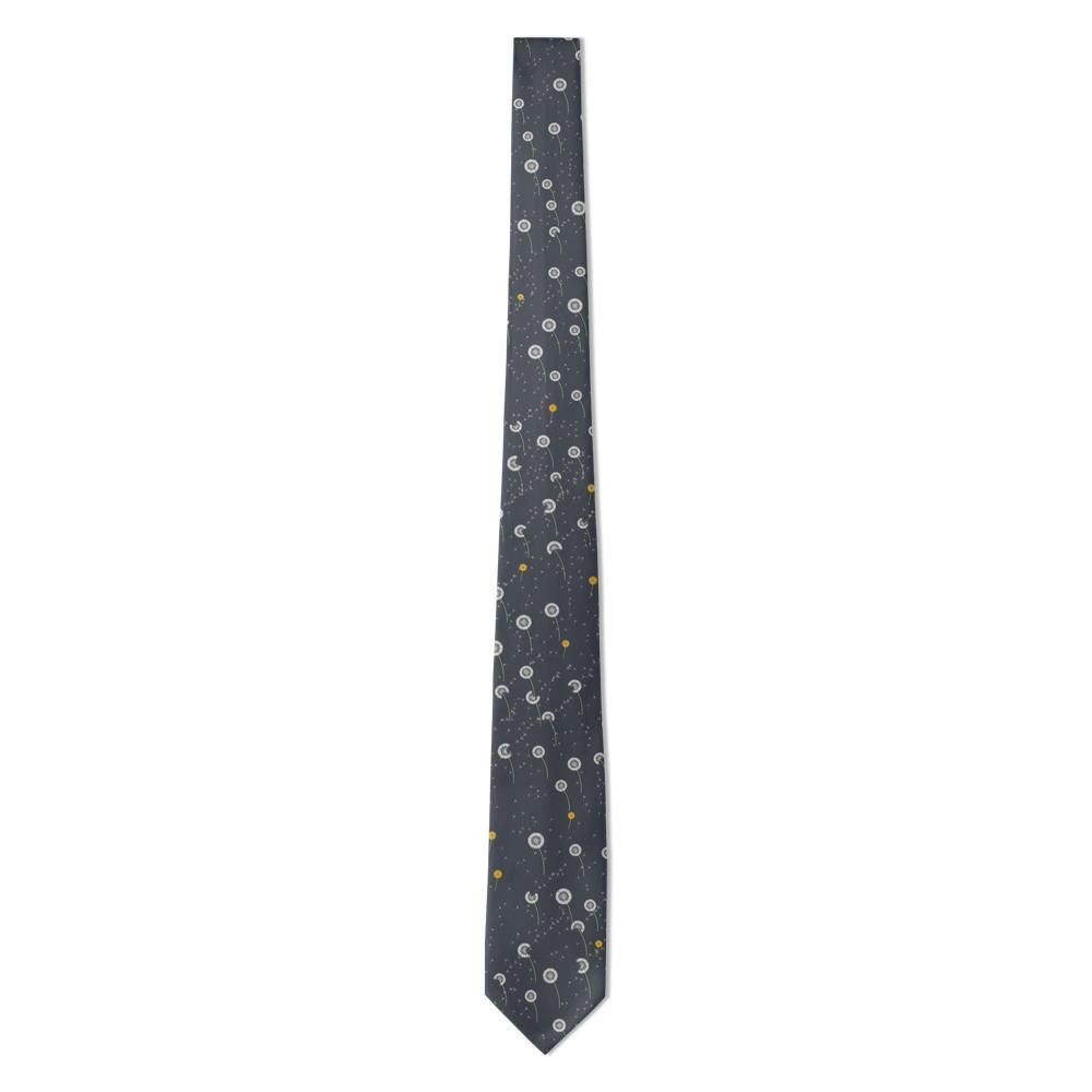 Lichnowsky - Slate Grey Dandelion Clock Tie – Soft Seed Heads for Understated Days