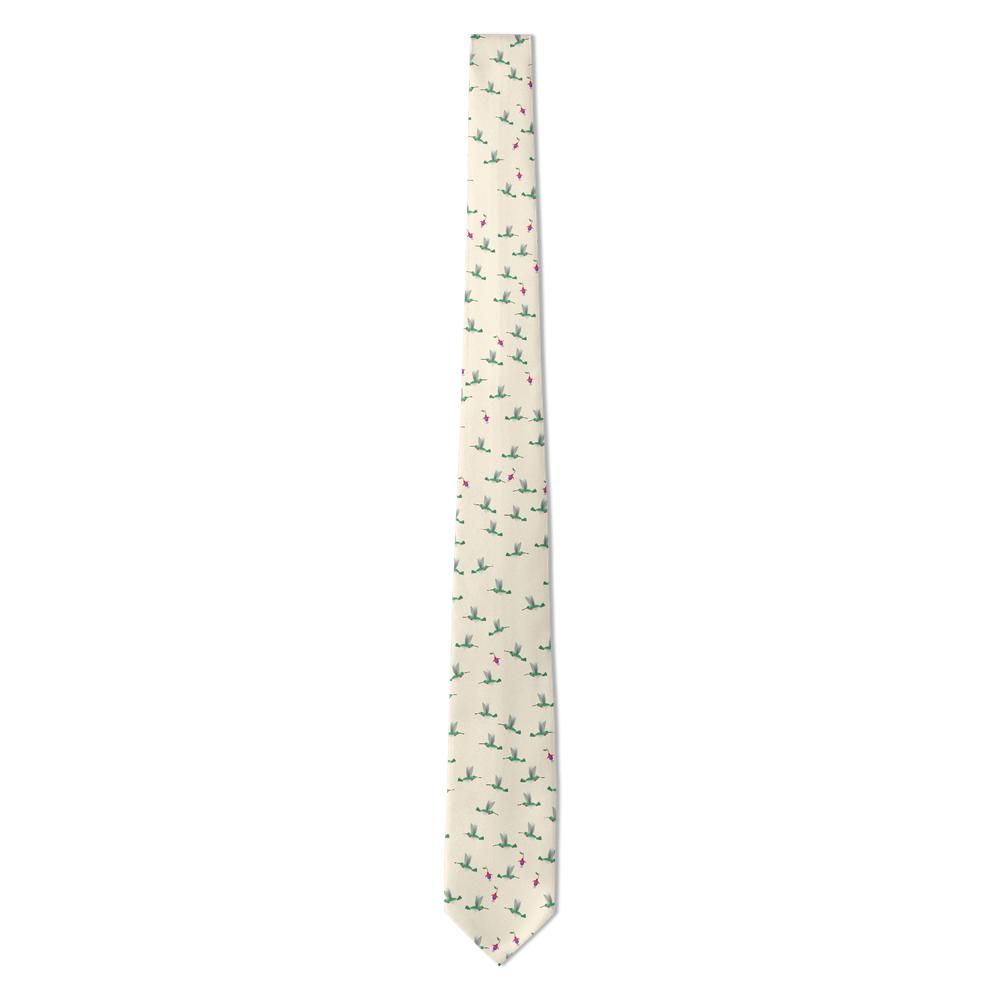 Radziejowski - Cream Hummingbird Tie – Garden Hummingbirds and Fuchsias