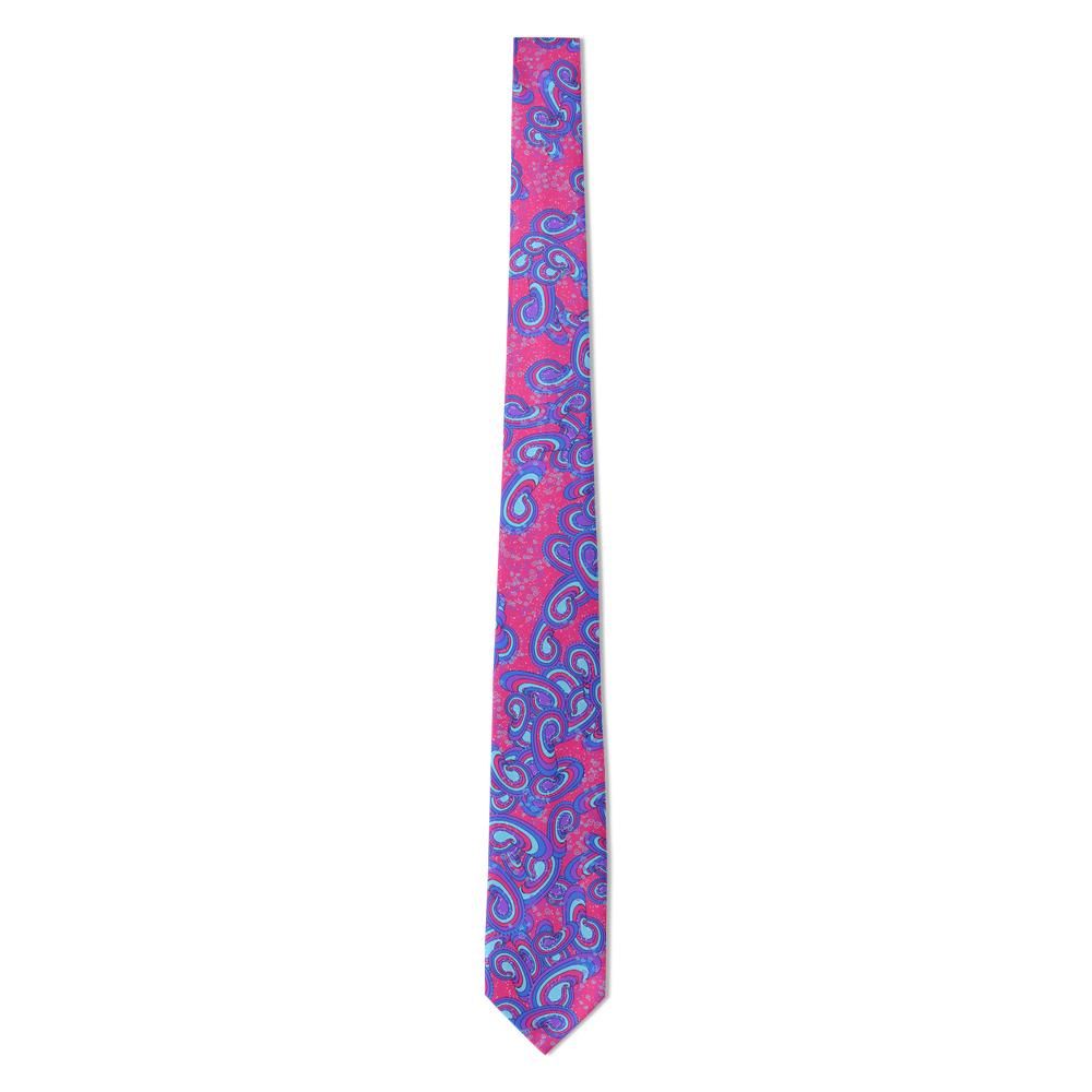 Savelli - Fuchsia & Blue Grand Paisley Tie – Roman Holiday