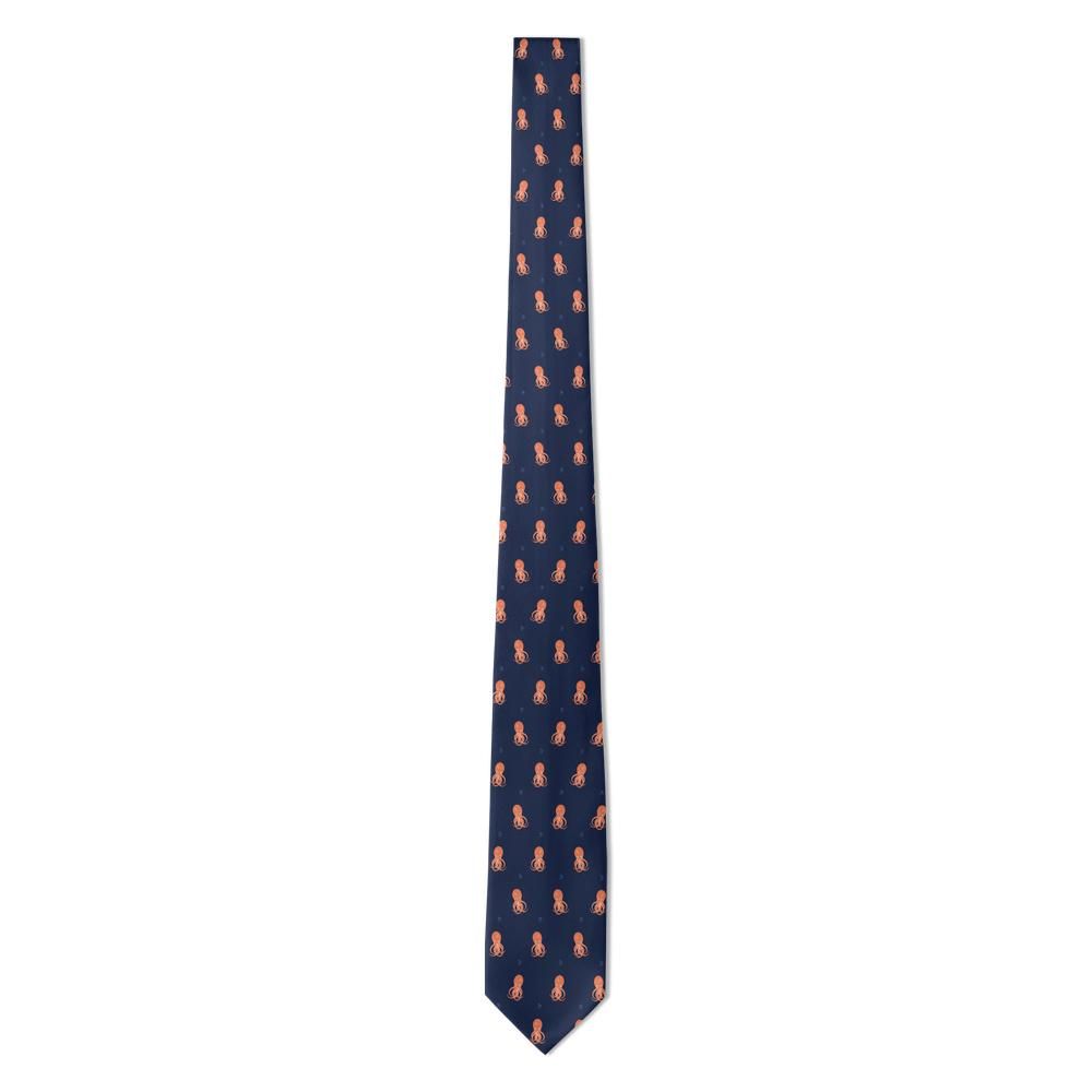 Tromp - Navy & Coral Octopus Tie – Deep Sea Wit