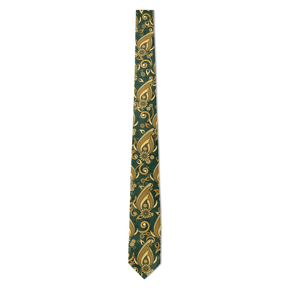 Falier - Forest & Gold Sunflower Paisley Tie – Venetian Garden