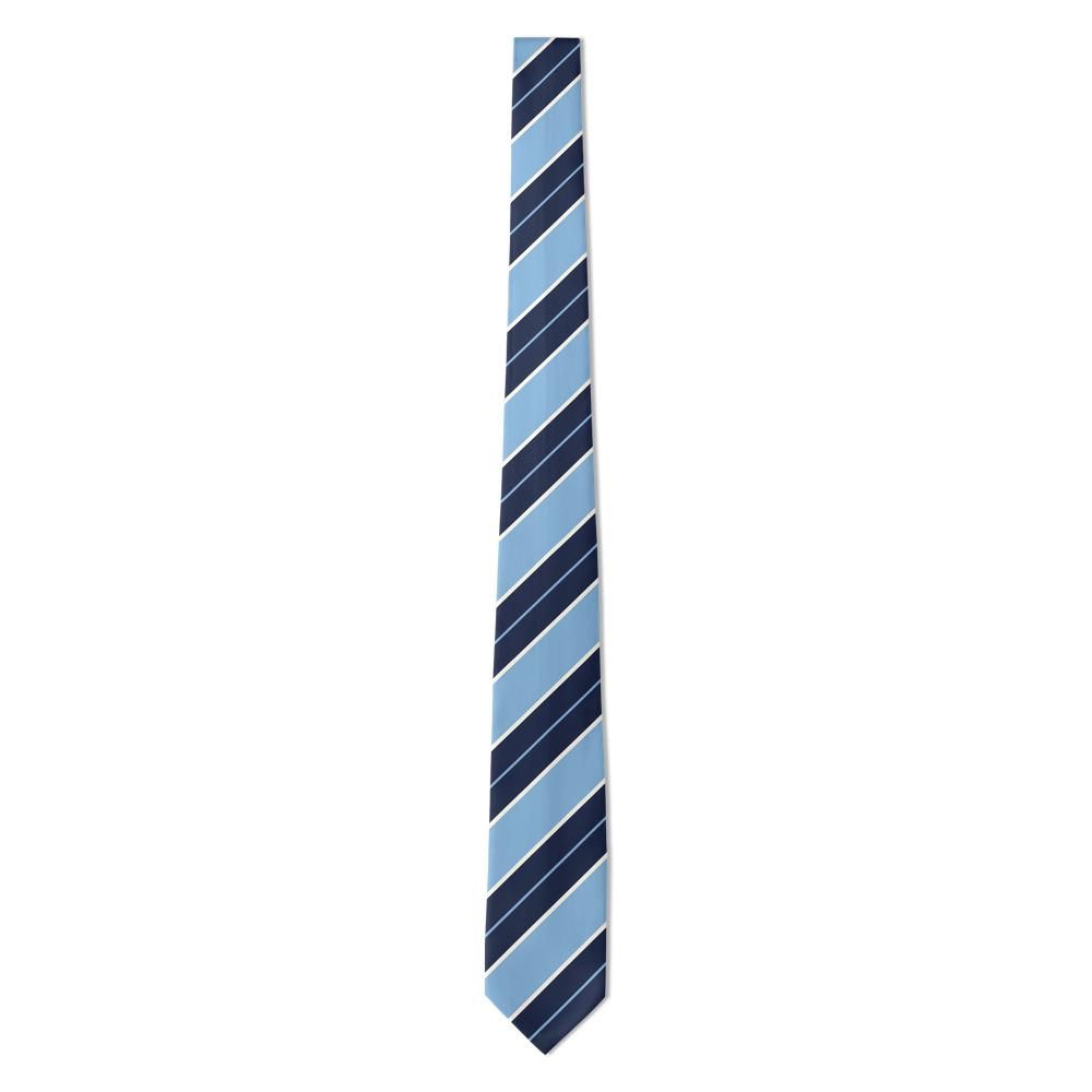 Villeroy - Sky Blue & Navy Regimental Stripe Tie – Heritage Stripes with Summer Ease