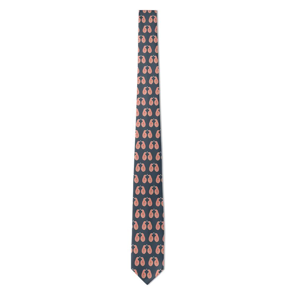 Dandolo - Slate & Coral Mirrored Boteh Tie – Harbor Duet