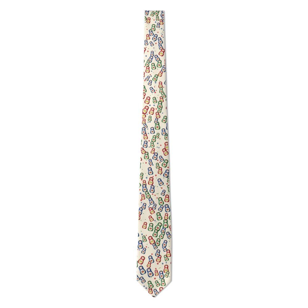 Koniecpolski - Cream Matryoshka Doll Tie – Painted Keepsake