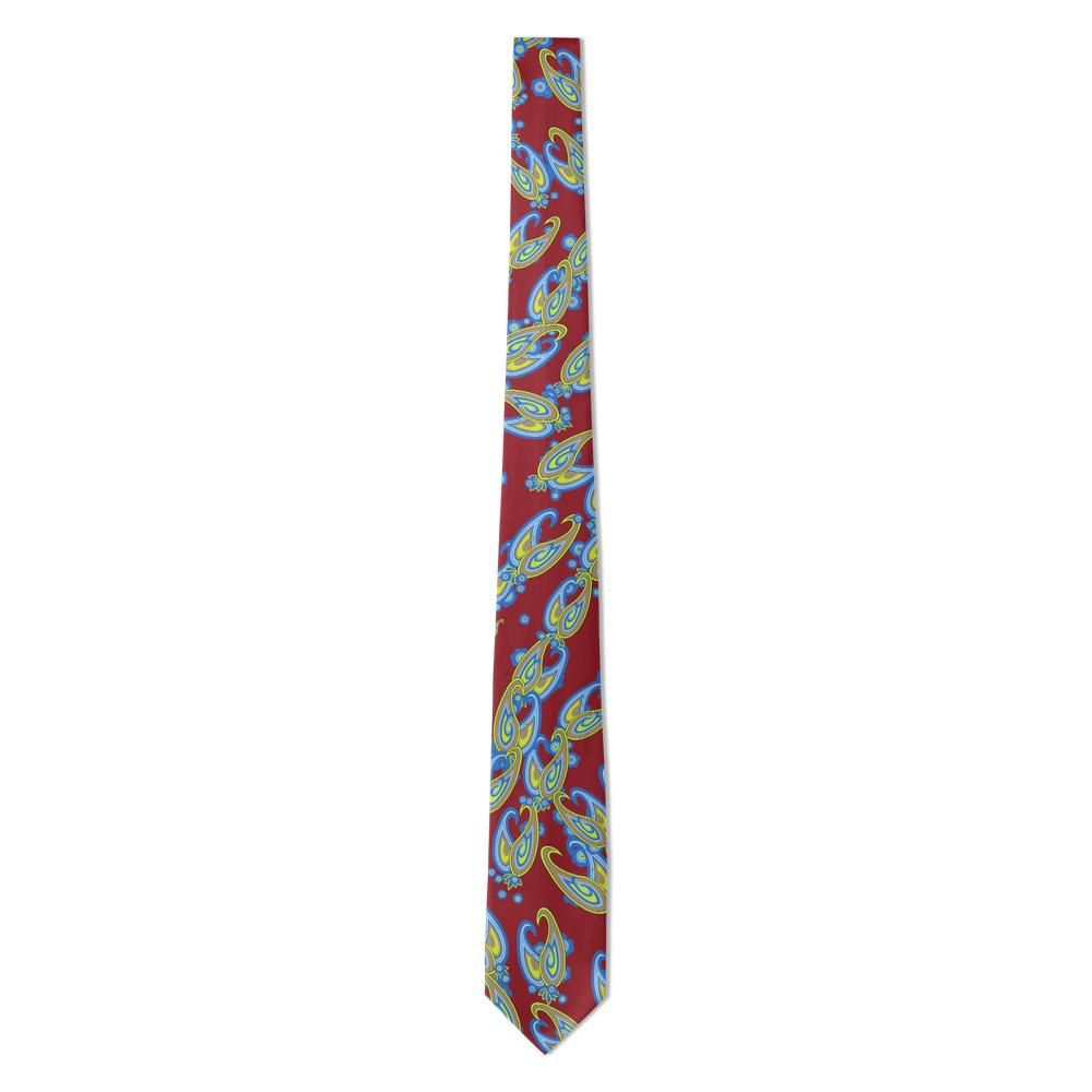 Martinengo - Red & Lime Crowned Paisley Tie – Brescian Festa