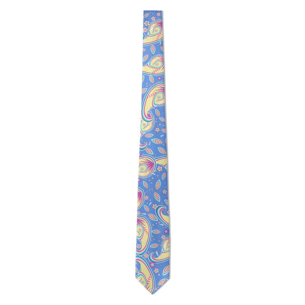 Zichy - Cornflower & Lemon Fern Paisley Tie – Danube Spring