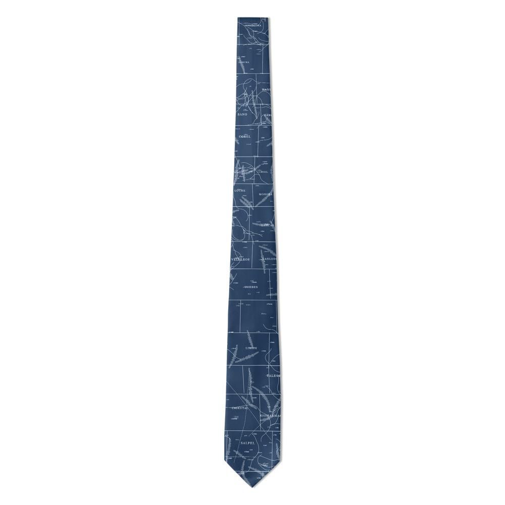 Brockenhuus - Navy & White Vintage Map Tie – Blueprint Survey