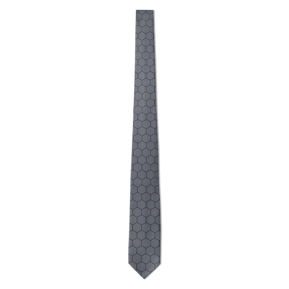 Krieger - Charcoal & Silver Concentric Hexagon Tie – Steel Echo