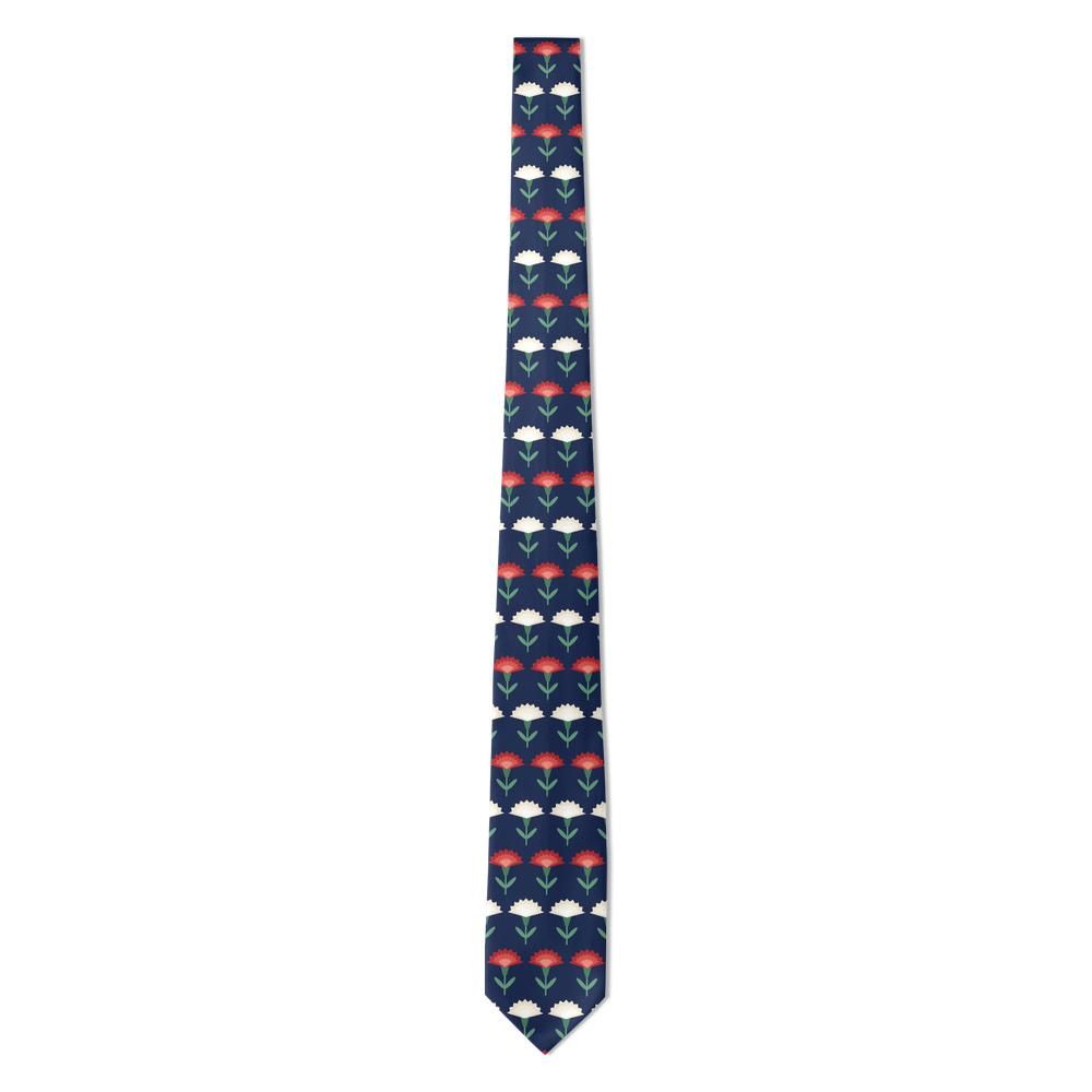 Reuss - Navy & Red Carnation Tie – Buttonhole